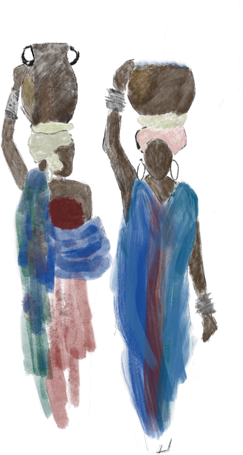Illustration von zwei afrikanische Frauen